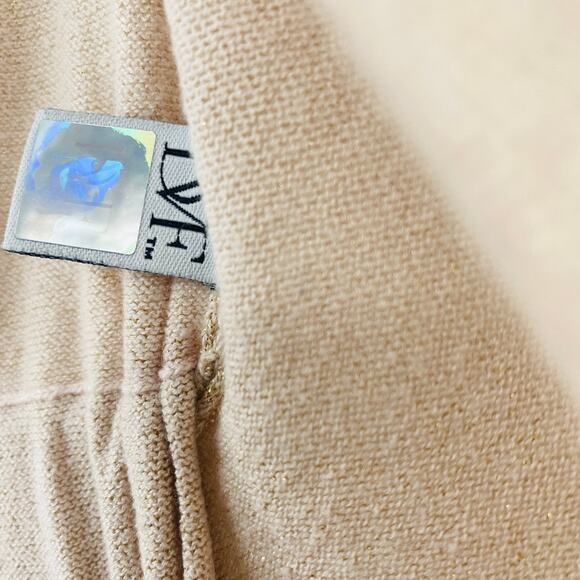 Diane von Furstenberg Open Front Cardigan Silk Cashmere Gold Shimmer Small Luxe - Picture 8 of 11